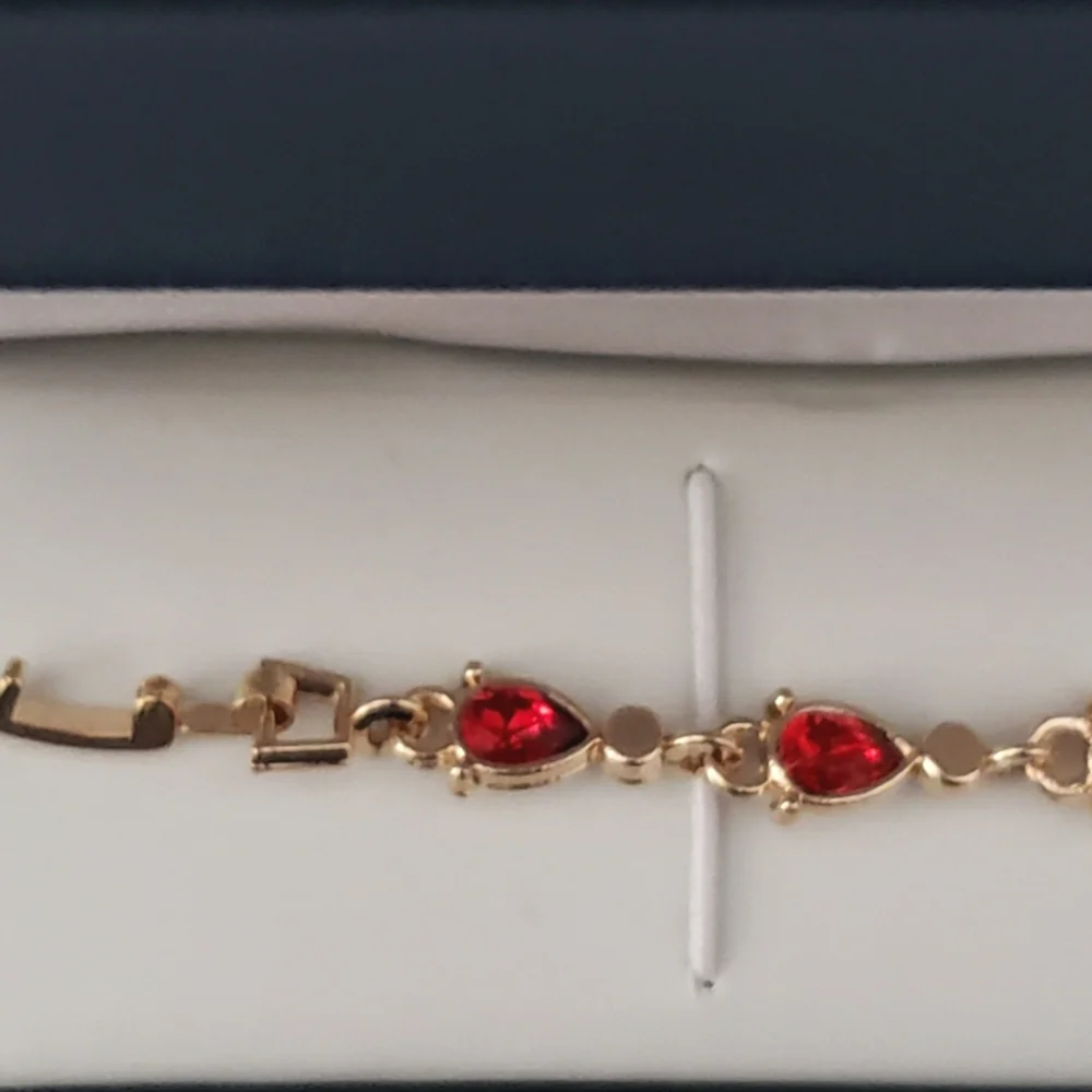 NEW Ruby and Gold Bracelet with Rhinestones